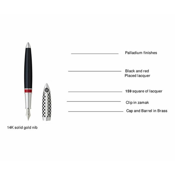 S.T. Dupont 255680RM Race Machine Limited Edition Streamline Fountain Pen Set - Picture 6 of 12